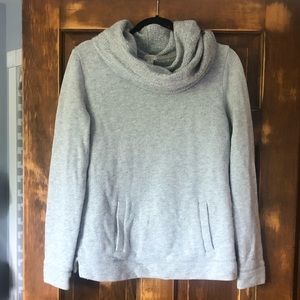 J. Crew Grey Cowl Neck Wool Blend Sweatshirt